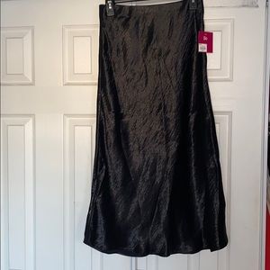 Long silk black skirt